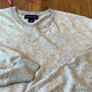 Cashmere blend | Land’s End | lightweight gray heather sweatshirt | L